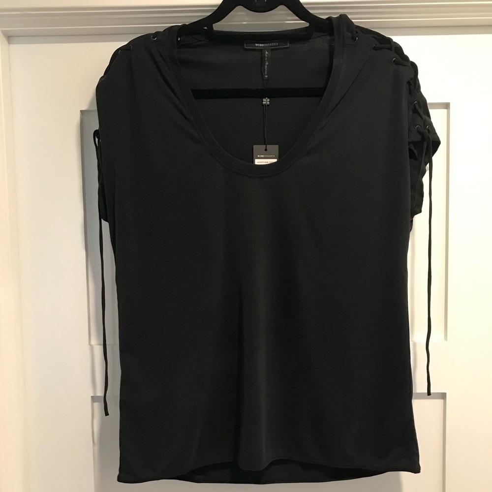 BCBG Maxazria Vintage Black top adjustable sleeve